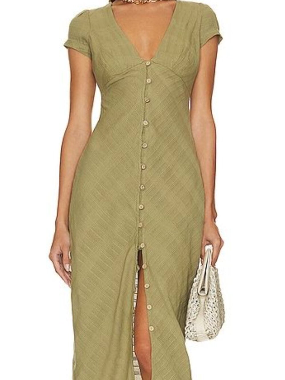 Free People, New in Town Midi Dress in color Willow, size M, $40
